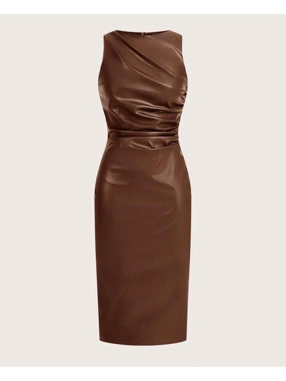 Brown fitted dress - Picture 1 of 5